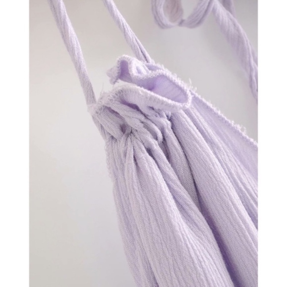 SOLD OUT Lavender Swiss Dot Halter Mini Dress - Picture 7 of 15